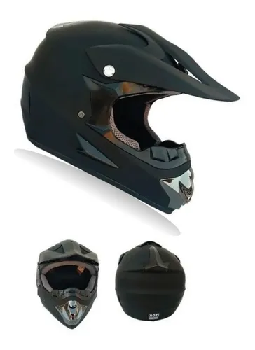 Casco Alessia Matte Negro Mate Motocross Enduro Utv Atv