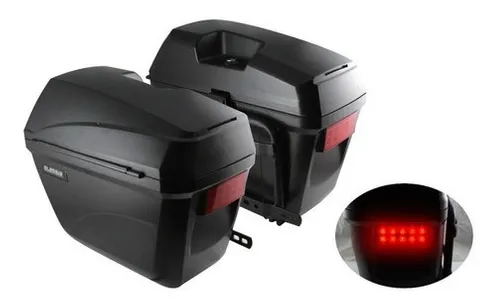 Juego Maletas Caja Cajuela Laterales Luz Led 23 L Rigidas